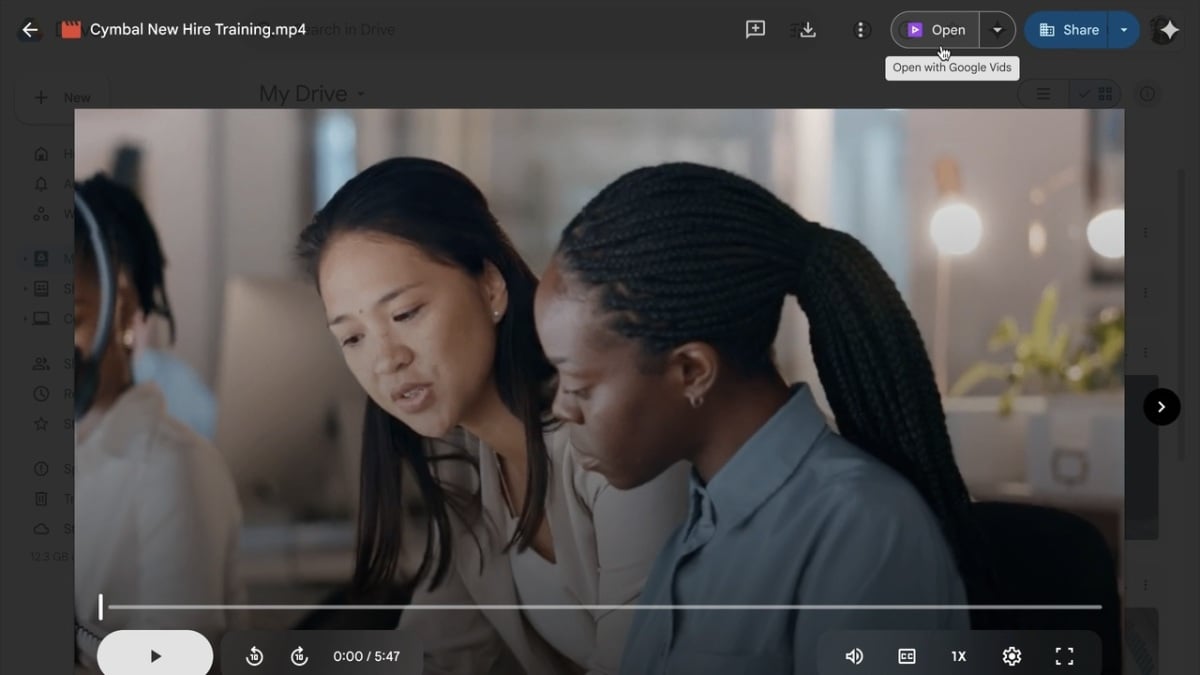 Google Drive video editing