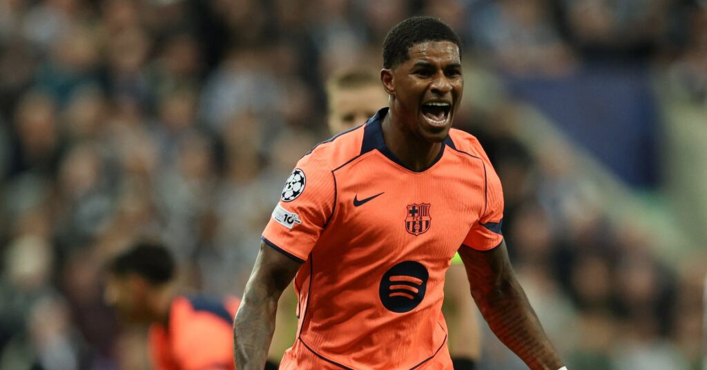 Rashford goals Barcelona Newcastle