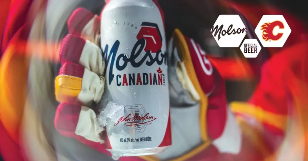 Flames Molson Canadian beer