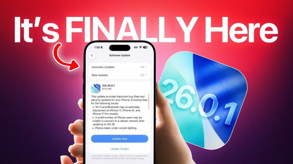 iOS 26.0.1 update