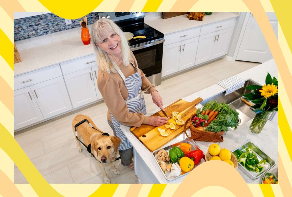cooking with guide dog
