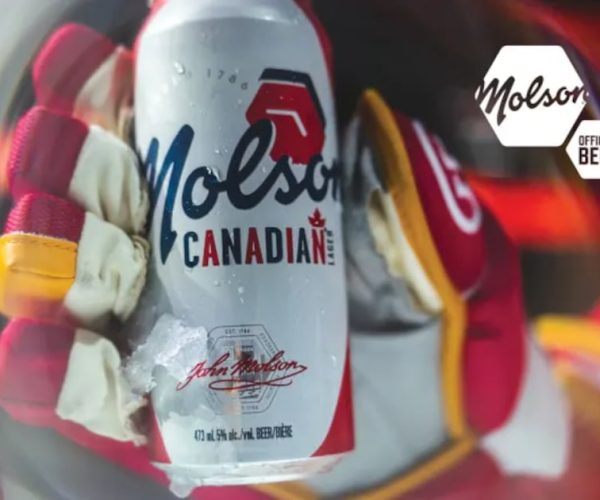 Flames Molson Canadian beer