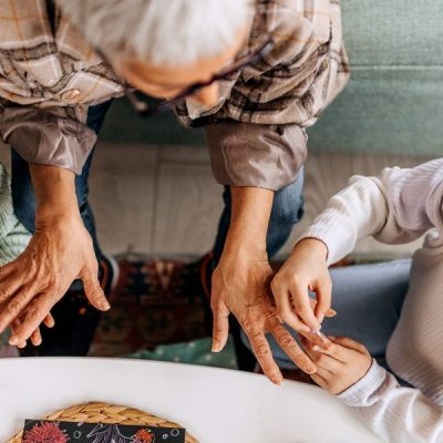 grandmother babysitting kids