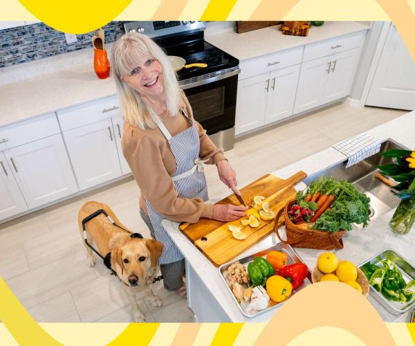 cooking with guide dog